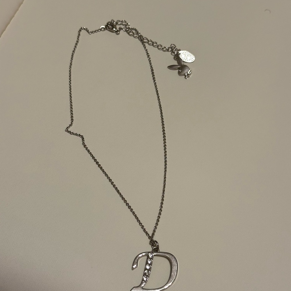 PLAYBOY Silver Necklace D initial vintage